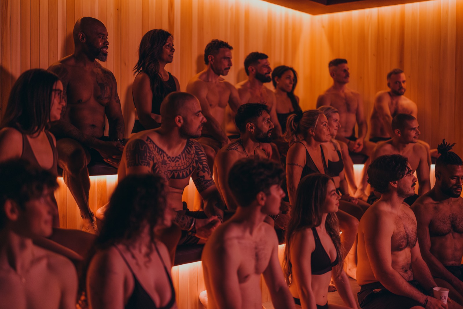 Community sauna session at JOY
